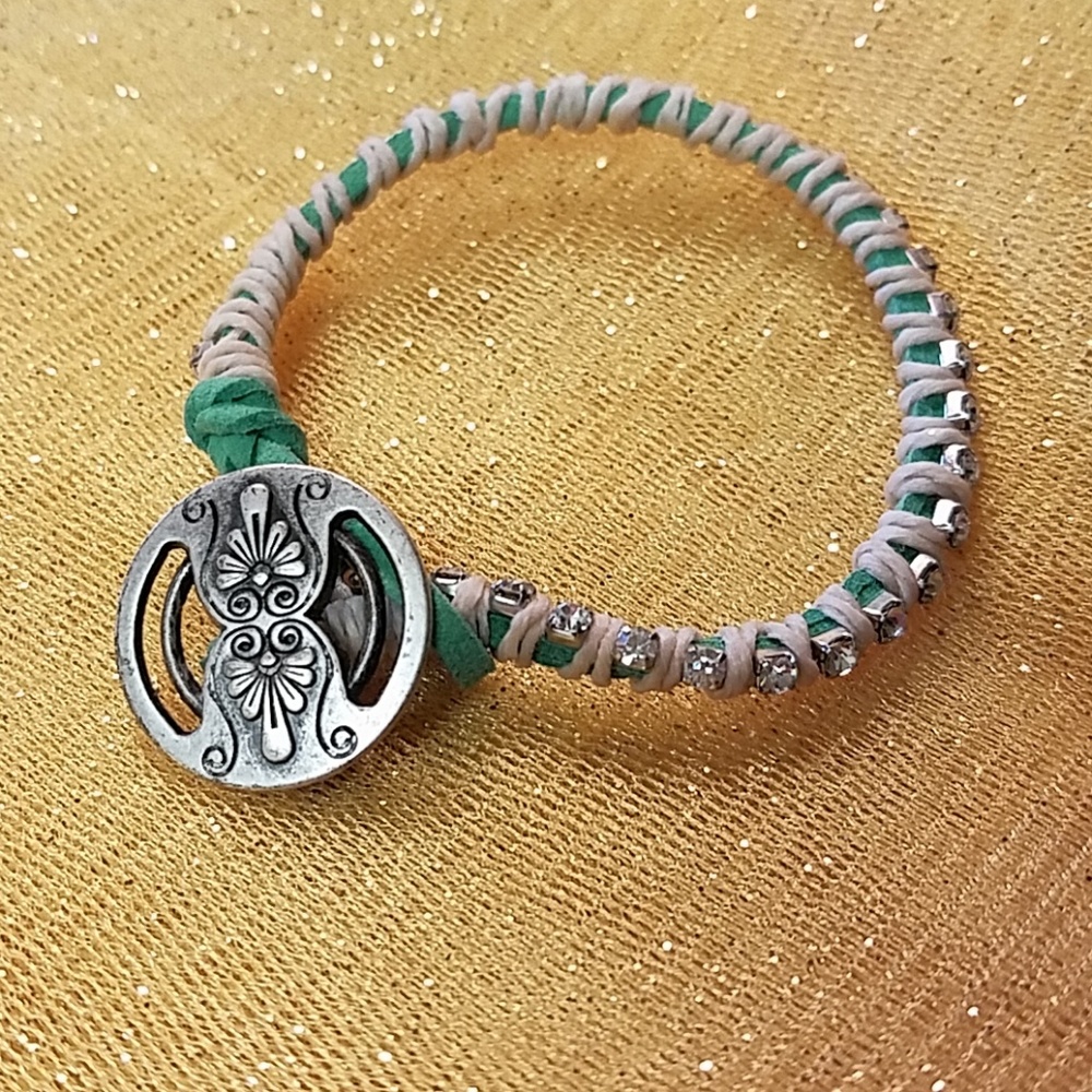 Suede and Rginestone Bracelet